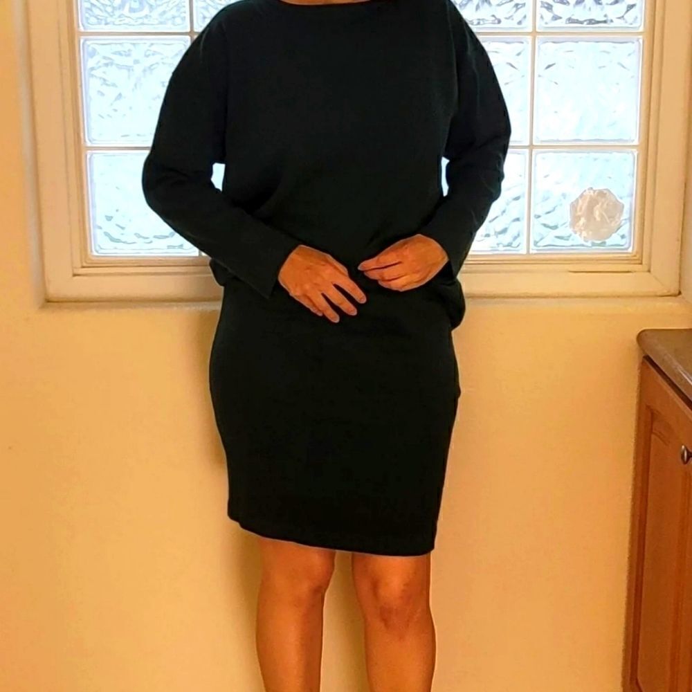 Vintage 90's emerald green sweater skirt set